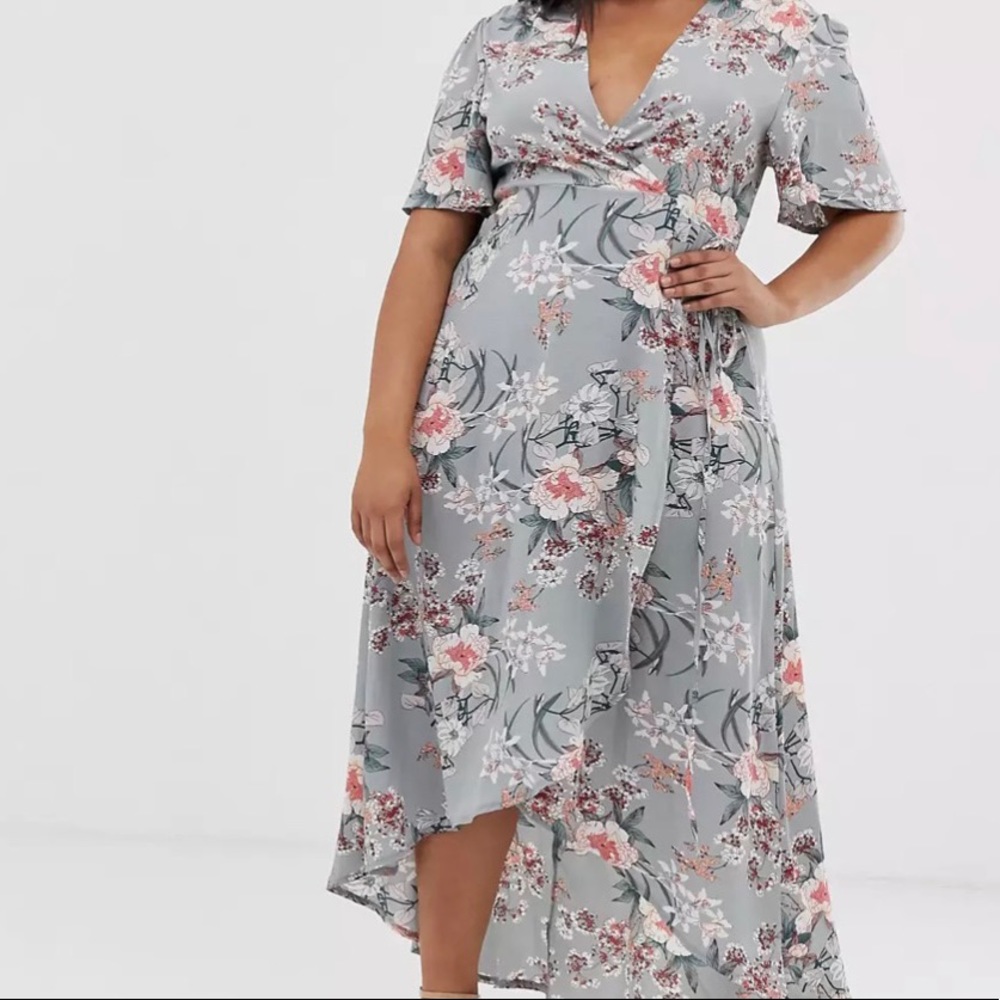 Hi-Low Wrap Midaxi Dress